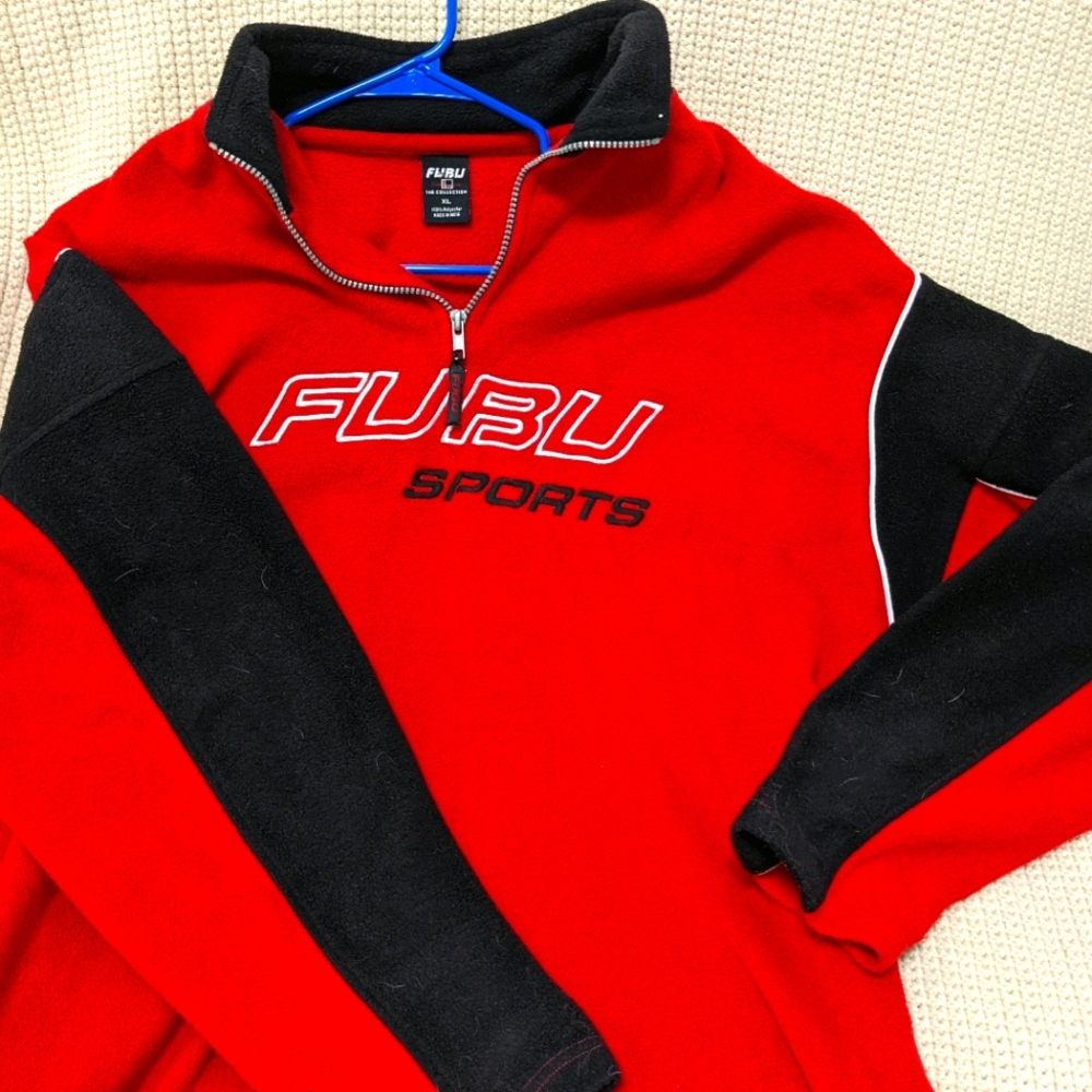 Thick fleece FUBU sports slight zip up unisex